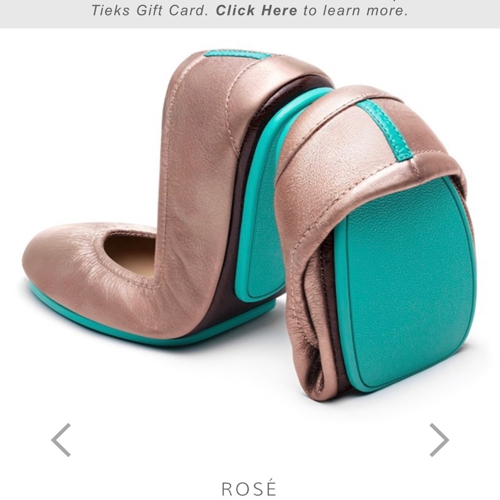 Limited edition ROSÉ tieks in size 9! Never worn